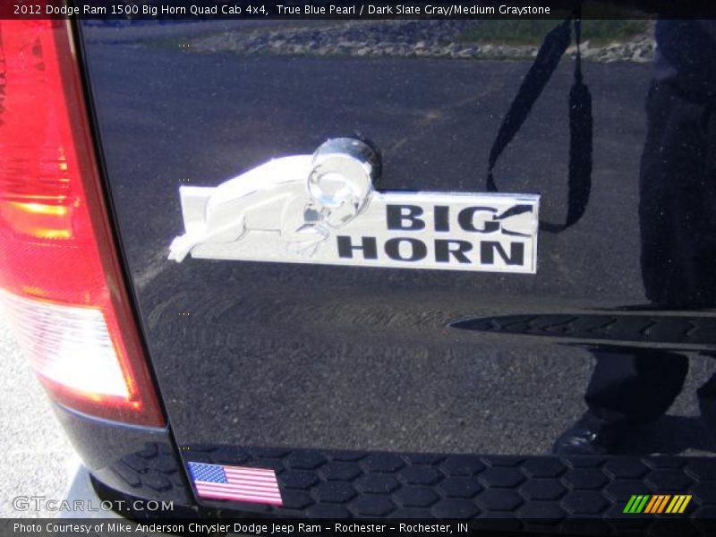 True Blue Pearl / Dark Slate Gray/Medium Graystone 2012 Dodge Ram 1500 Big Horn Quad Cab 4x4
