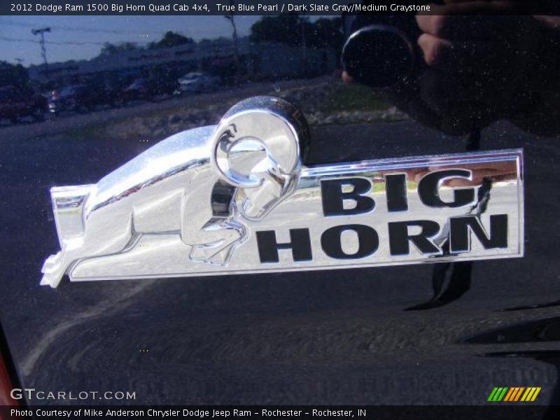 True Blue Pearl / Dark Slate Gray/Medium Graystone 2012 Dodge Ram 1500 Big Horn Quad Cab 4x4