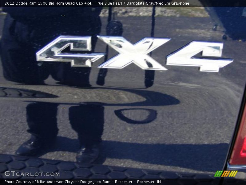 True Blue Pearl / Dark Slate Gray/Medium Graystone 2012 Dodge Ram 1500 Big Horn Quad Cab 4x4
