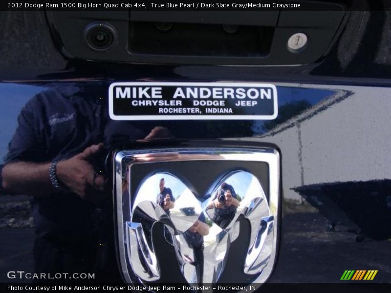 True Blue Pearl / Dark Slate Gray/Medium Graystone 2012 Dodge Ram 1500 Big Horn Quad Cab 4x4