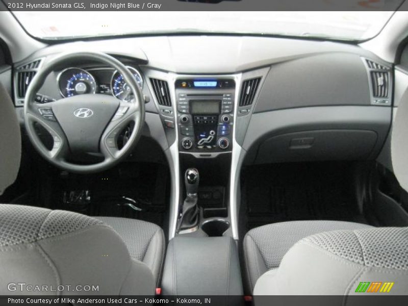 Indigo Night Blue / Gray 2012 Hyundai Sonata GLS