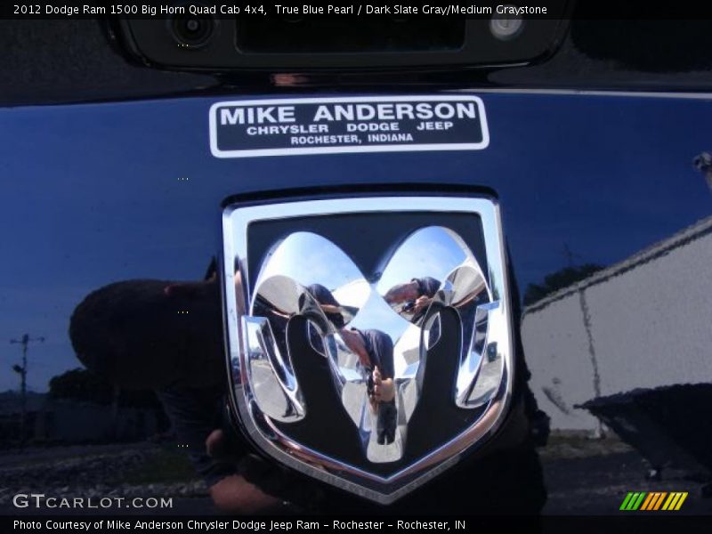 True Blue Pearl / Dark Slate Gray/Medium Graystone 2012 Dodge Ram 1500 Big Horn Quad Cab 4x4