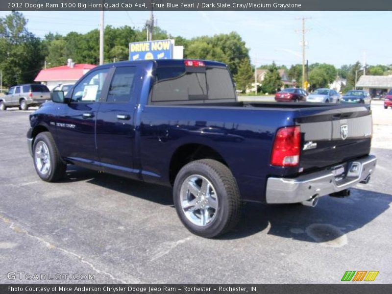 True Blue Pearl / Dark Slate Gray/Medium Graystone 2012 Dodge Ram 1500 Big Horn Quad Cab 4x4