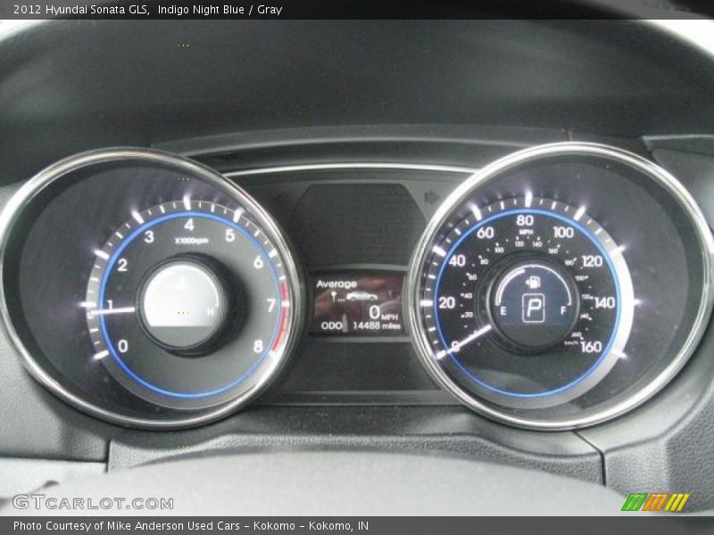 Indigo Night Blue / Gray 2012 Hyundai Sonata GLS