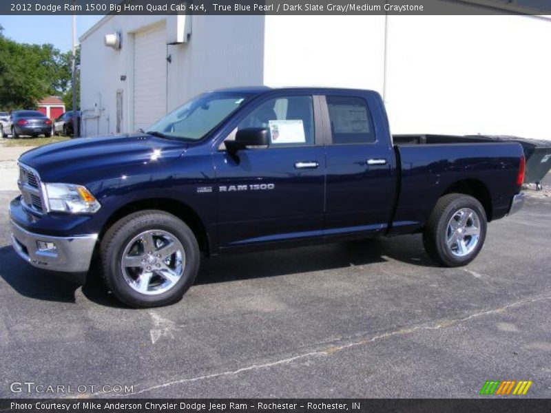 True Blue Pearl / Dark Slate Gray/Medium Graystone 2012 Dodge Ram 1500 Big Horn Quad Cab 4x4