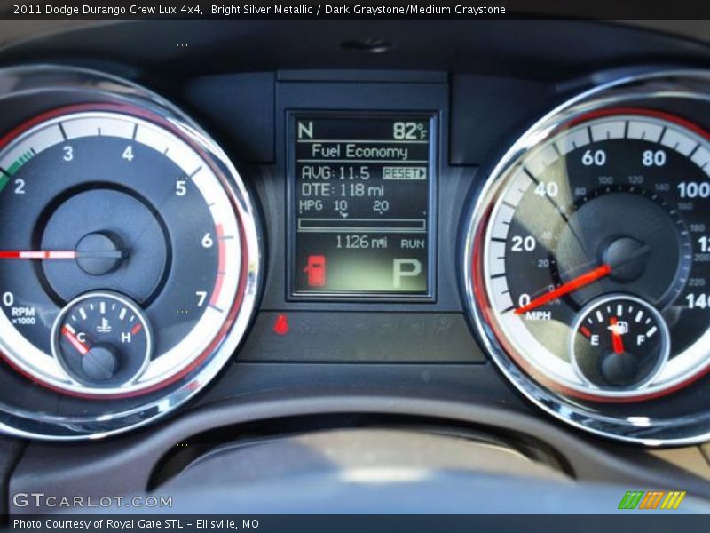 Bright Silver Metallic / Dark Graystone/Medium Graystone 2011 Dodge Durango Crew Lux 4x4