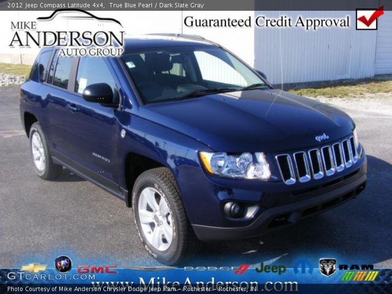 True Blue Pearl / Dark Slate Gray 2012 Jeep Compass Latitude 4x4