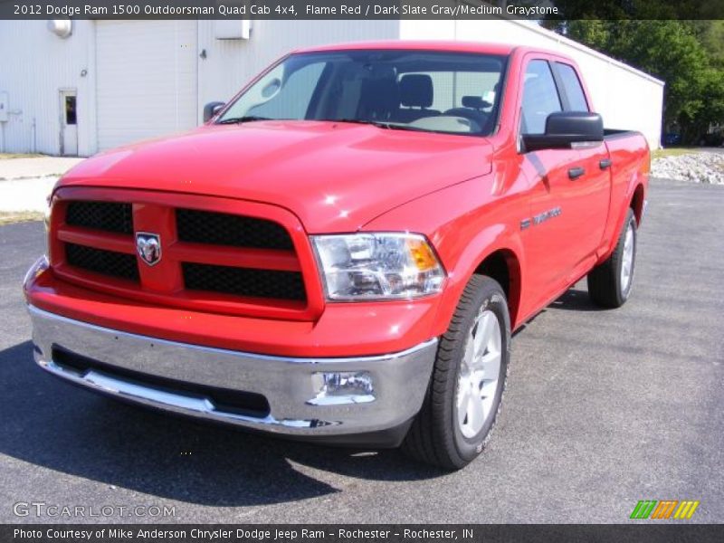 Flame Red / Dark Slate Gray/Medium Graystone 2012 Dodge Ram 1500 Outdoorsman Quad Cab 4x4