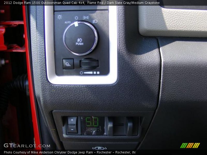 Flame Red / Dark Slate Gray/Medium Graystone 2012 Dodge Ram 1500 Outdoorsman Quad Cab 4x4