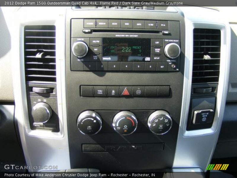 Flame Red / Dark Slate Gray/Medium Graystone 2012 Dodge Ram 1500 Outdoorsman Quad Cab 4x4