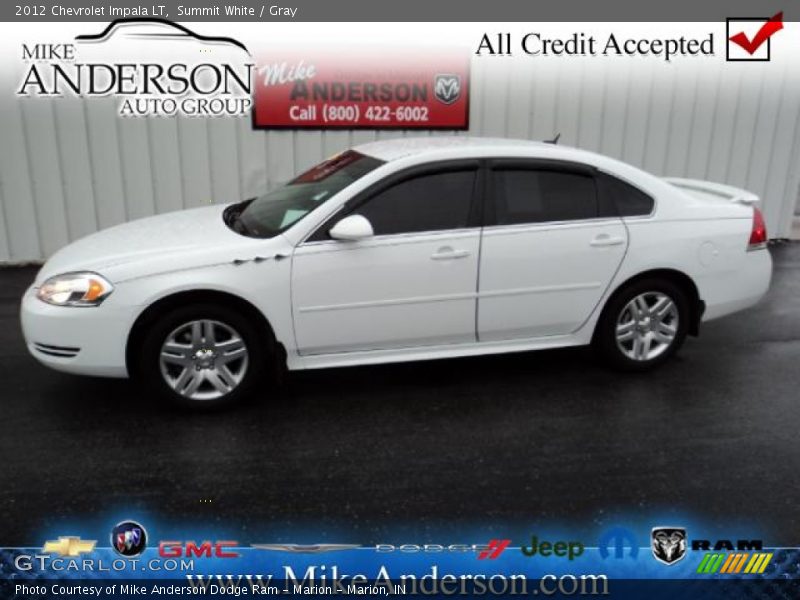Summit White / Gray 2012 Chevrolet Impala LT