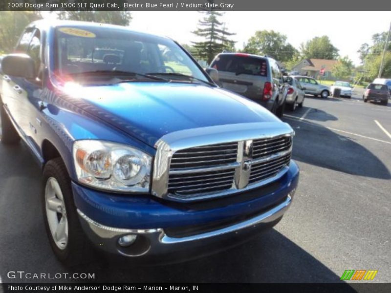 Electric Blue Pearl / Medium Slate Gray 2008 Dodge Ram 1500 SLT Quad Cab