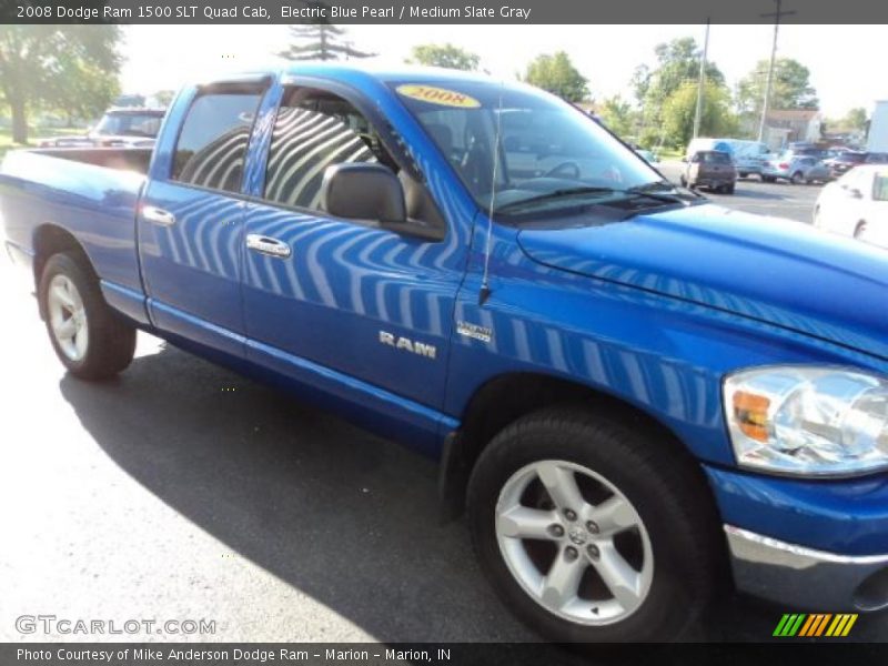 Electric Blue Pearl / Medium Slate Gray 2008 Dodge Ram 1500 SLT Quad Cab