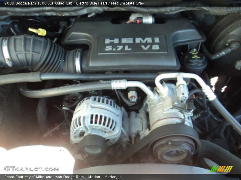 Electric Blue Pearl / Medium Slate Gray 2008 Dodge Ram 1500 SLT Quad Cab