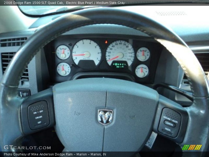 Electric Blue Pearl / Medium Slate Gray 2008 Dodge Ram 1500 SLT Quad Cab