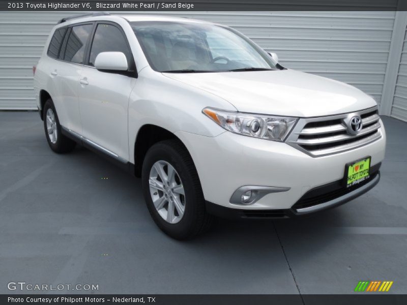 Blizzard White Pearl / Sand Beige 2013 Toyota Highlander V6