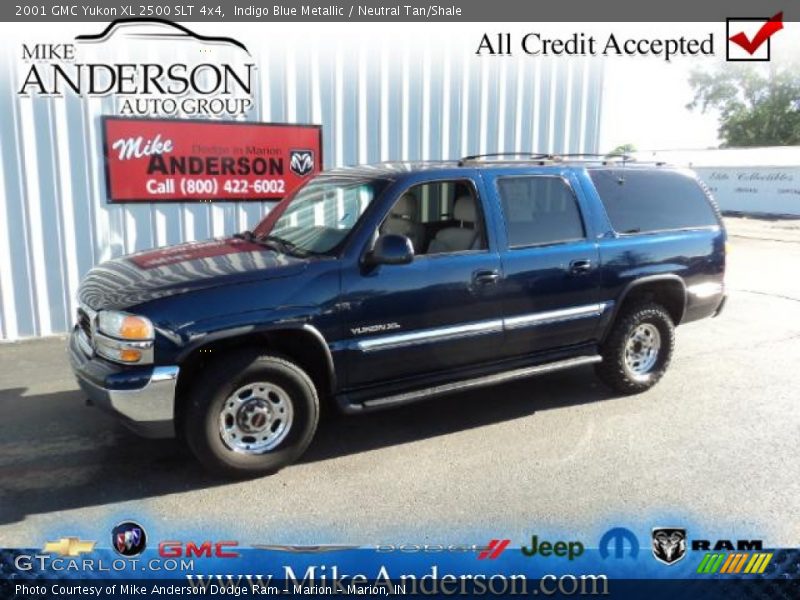 Indigo Blue Metallic / Neutral Tan/Shale 2001 GMC Yukon XL 2500 SLT 4x4