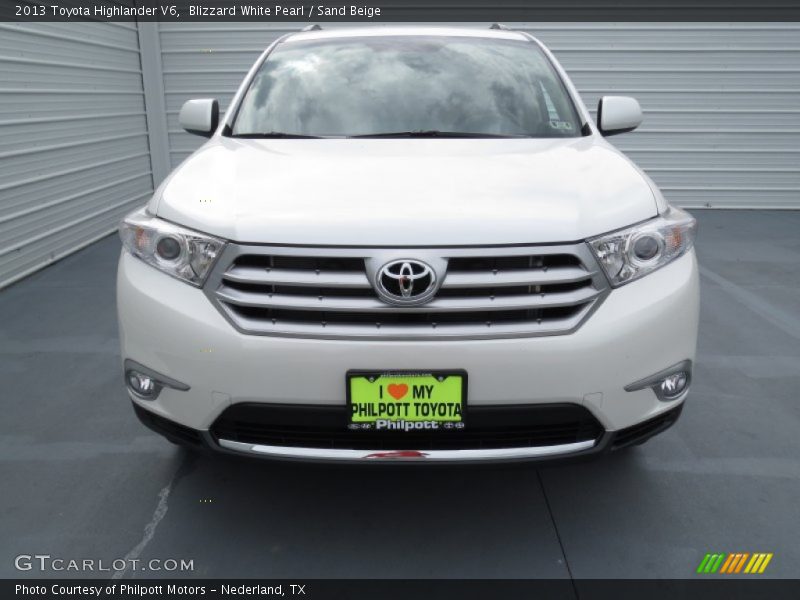 Blizzard White Pearl / Sand Beige 2013 Toyota Highlander V6