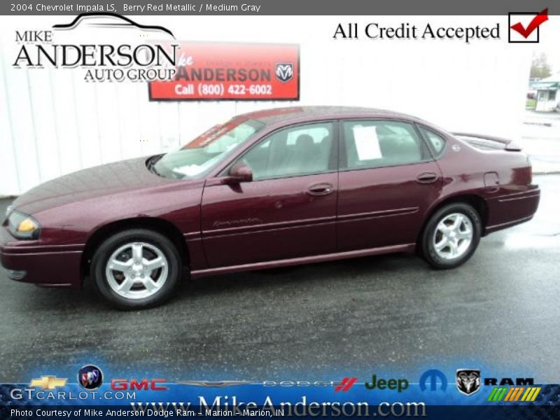 Berry Red Metallic / Medium Gray 2004 Chevrolet Impala LS