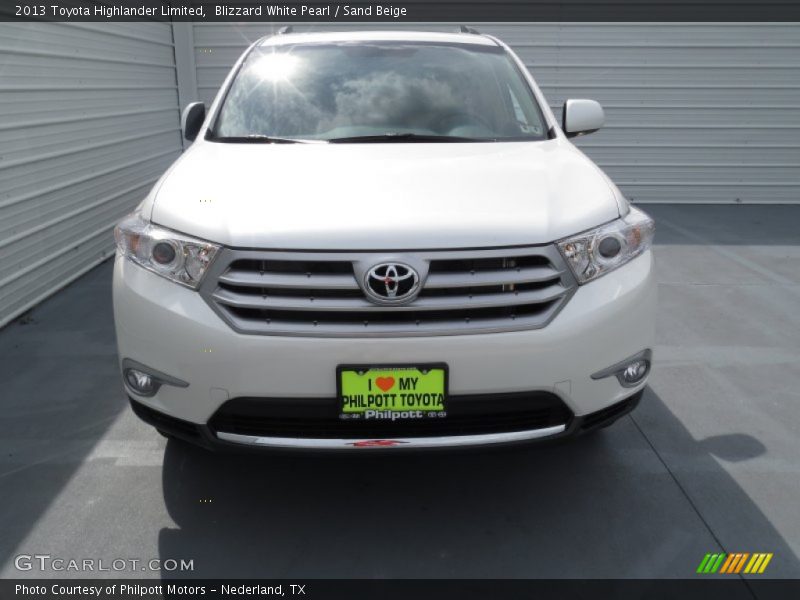 Blizzard White Pearl / Sand Beige 2013 Toyota Highlander Limited