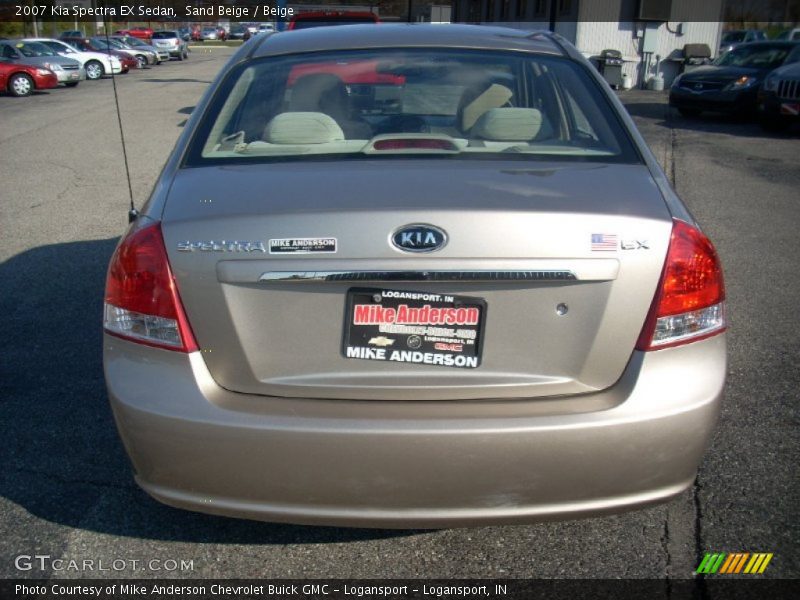 Sand Beige / Beige 2007 Kia Spectra EX Sedan