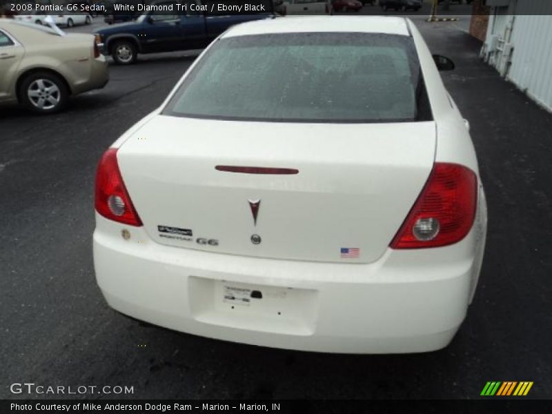 White Diamond Tri Coat / Ebony Black 2008 Pontiac G6 Sedan