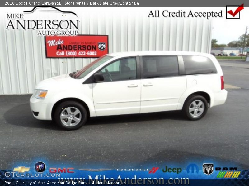 Stone White / Dark Slate Gray/Light Shale 2010 Dodge Grand Caravan SE