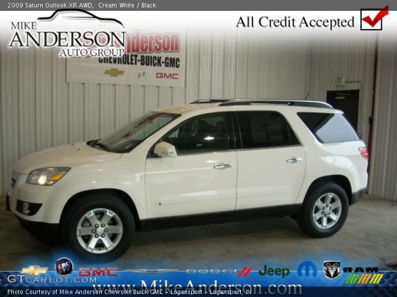 Cream White / Black 2009 Saturn Outlook XR AWD