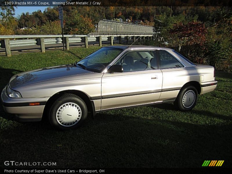 Winning Silver Metallic / Gray 1989 Mazda MX-6 Coupe