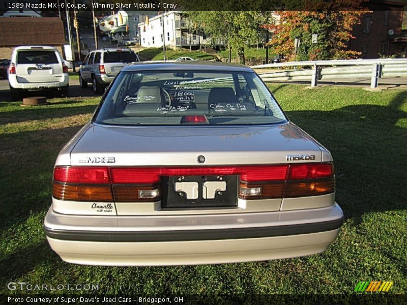 Winning Silver Metallic / Gray 1989 Mazda MX-6 Coupe