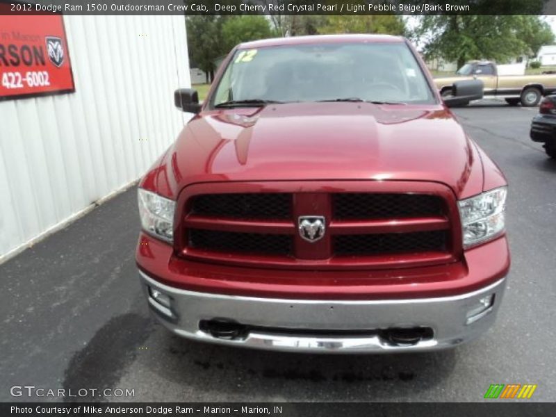 Deep Cherry Red Crystal Pearl / Light Pebble Beige/Bark Brown 2012 Dodge Ram 1500 Outdoorsman Crew Cab