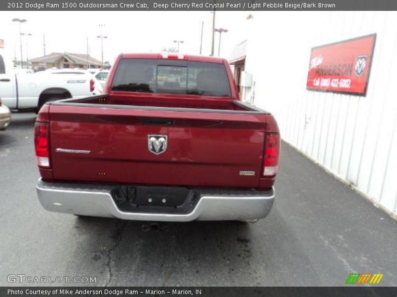 Deep Cherry Red Crystal Pearl / Light Pebble Beige/Bark Brown 2012 Dodge Ram 1500 Outdoorsman Crew Cab