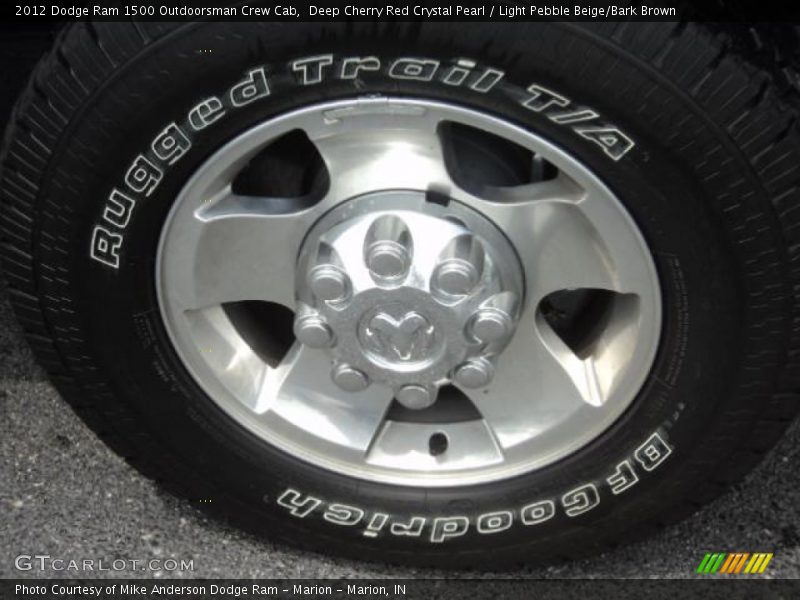 Deep Cherry Red Crystal Pearl / Light Pebble Beige/Bark Brown 2012 Dodge Ram 1500 Outdoorsman Crew Cab