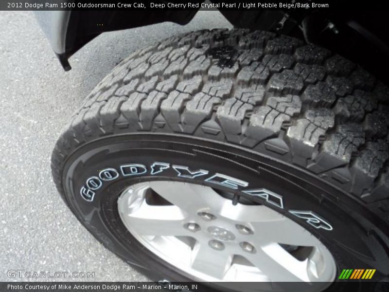 Deep Cherry Red Crystal Pearl / Light Pebble Beige/Bark Brown 2012 Dodge Ram 1500 Outdoorsman Crew Cab