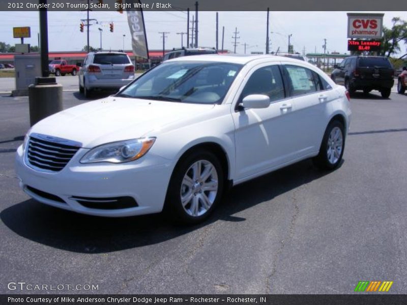 Bright White / Black 2012 Chrysler 200 Touring Sedan