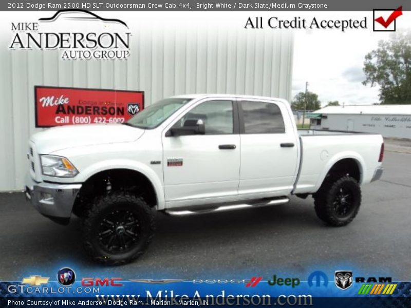 Bright White / Dark Slate/Medium Graystone 2012 Dodge Ram 2500 HD SLT Outdoorsman Crew Cab 4x4