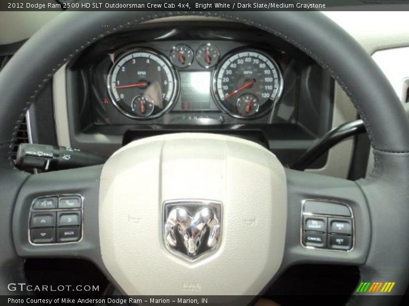 Bright White / Dark Slate/Medium Graystone 2012 Dodge Ram 2500 HD SLT Outdoorsman Crew Cab 4x4