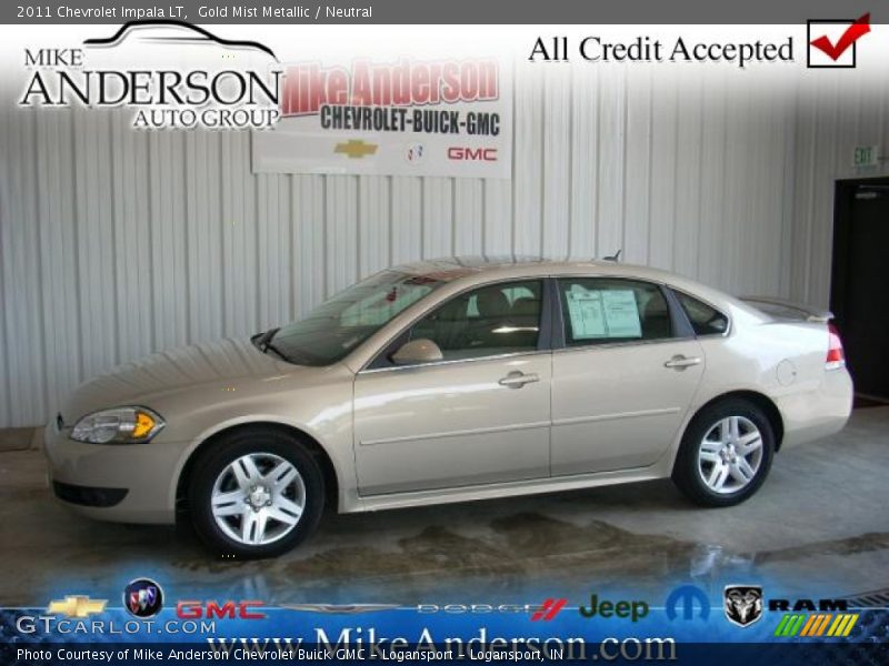 Gold Mist Metallic / Neutral 2011 Chevrolet Impala LT