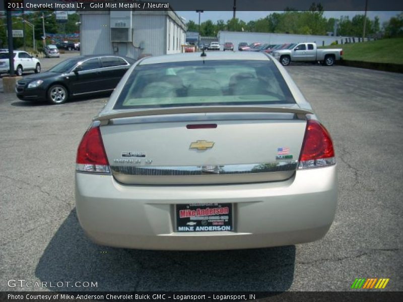 Gold Mist Metallic / Neutral 2011 Chevrolet Impala LT