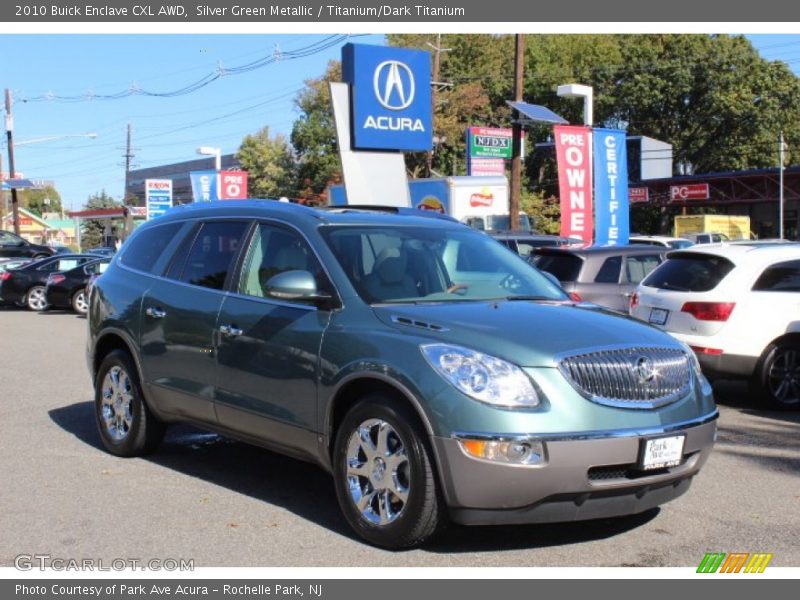 Silver Green Metallic / Titanium/Dark Titanium 2010 Buick Enclave CXL AWD