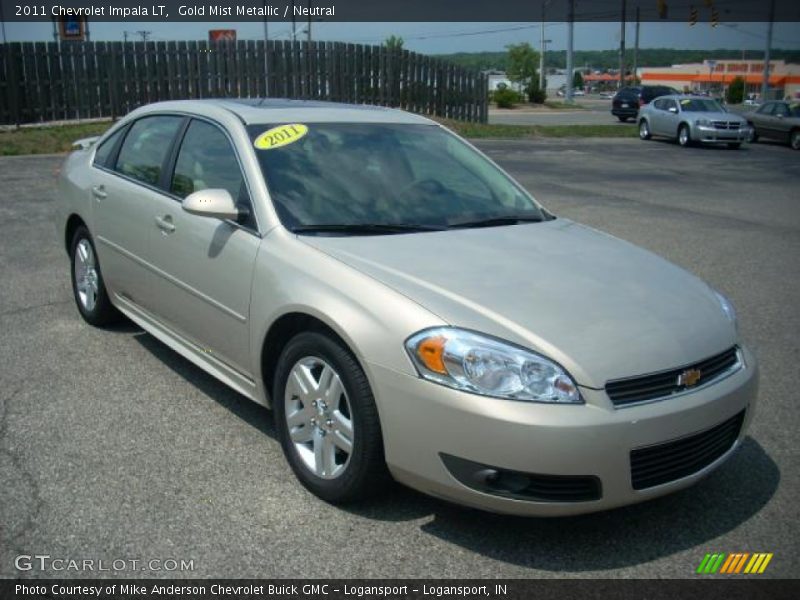 Gold Mist Metallic / Neutral 2011 Chevrolet Impala LT