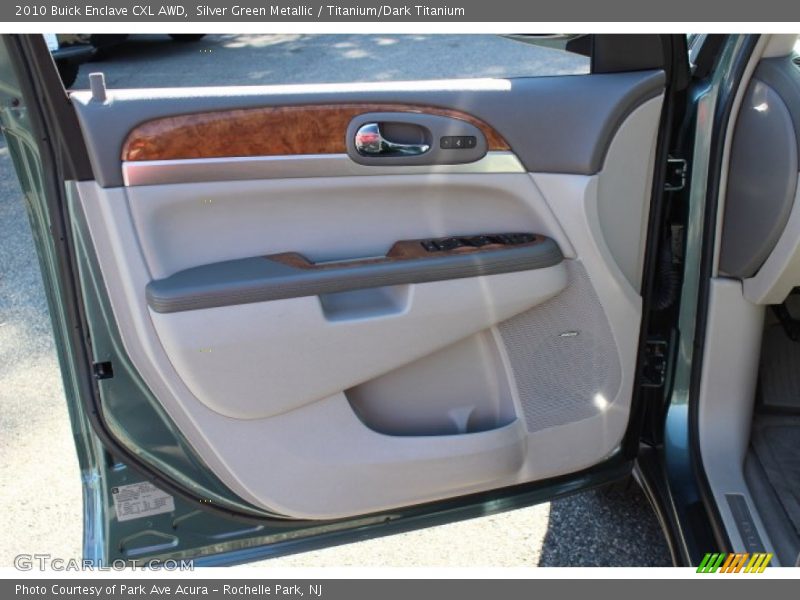 Silver Green Metallic / Titanium/Dark Titanium 2010 Buick Enclave CXL AWD