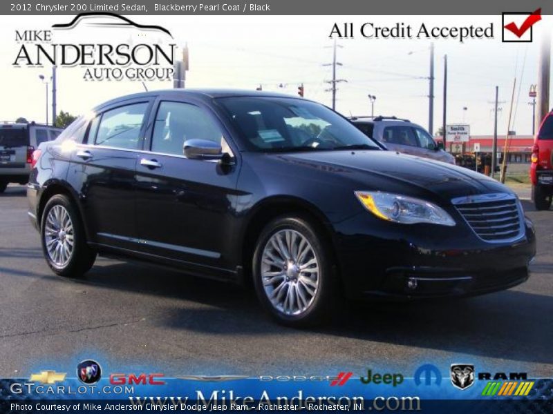 Blackberry Pearl Coat / Black 2012 Chrysler 200 Limited Sedan