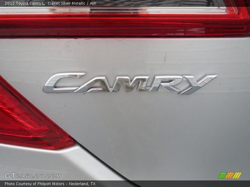 Classic Silver Metallic / Ash 2012 Toyota Camry L
