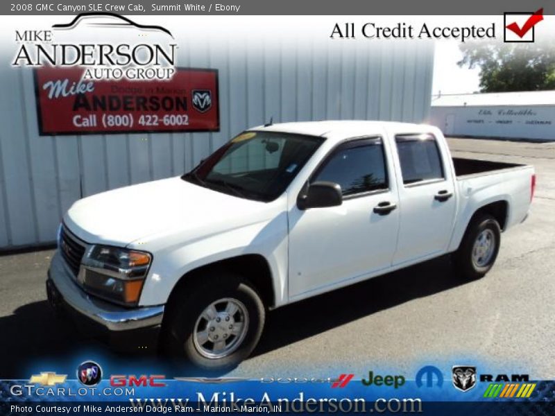 Summit White / Ebony 2008 GMC Canyon SLE Crew Cab