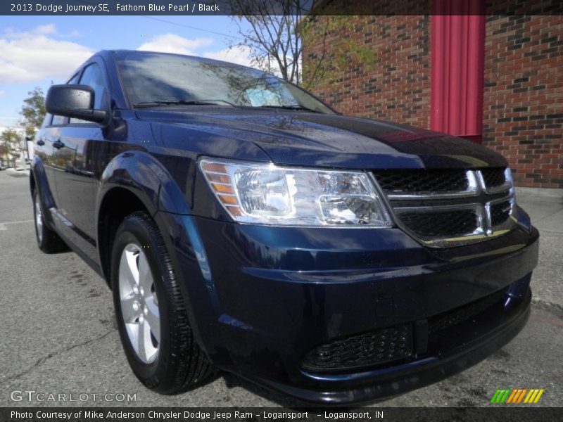 Fathom Blue Pearl / Black 2013 Dodge Journey SE