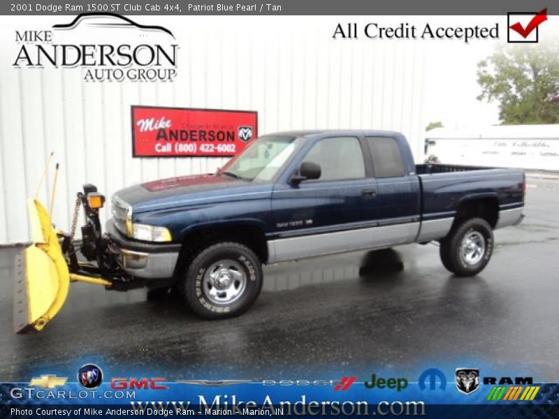 Patriot Blue Pearl / Tan 2001 Dodge Ram 1500 ST Club Cab 4x4