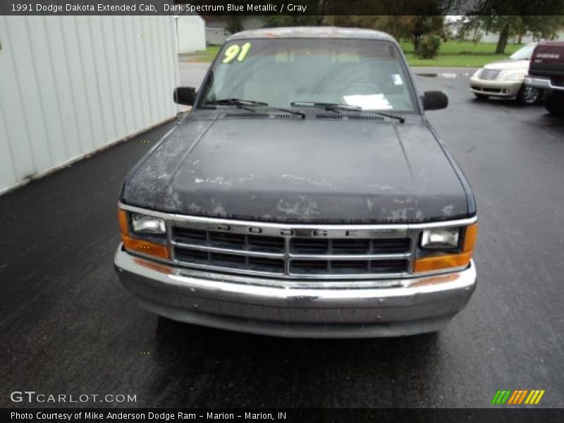Dark Spectrum Blue Metallic / Gray 1991 Dodge Dakota Extended Cab