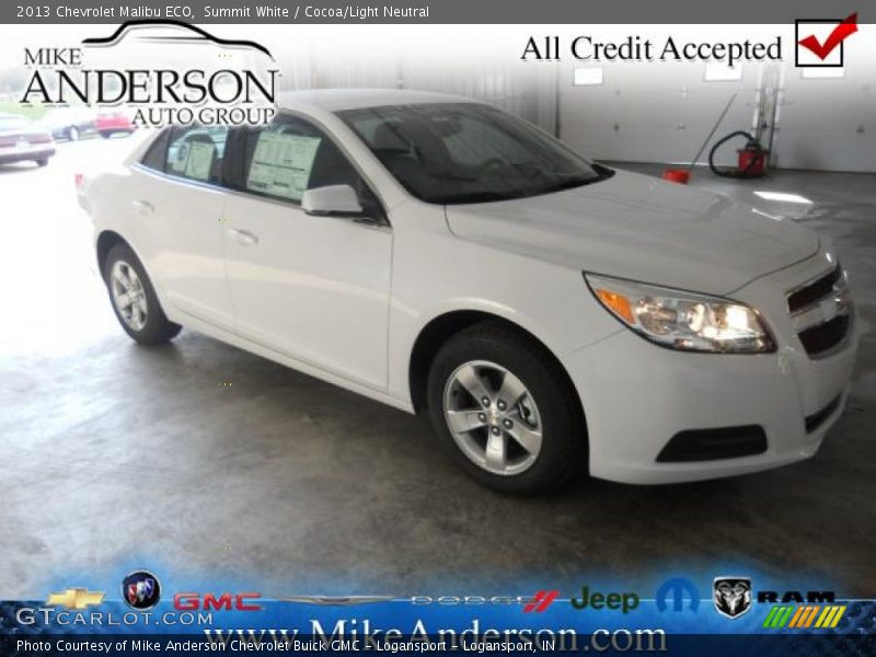 Summit White / Cocoa/Light Neutral 2013 Chevrolet Malibu ECO