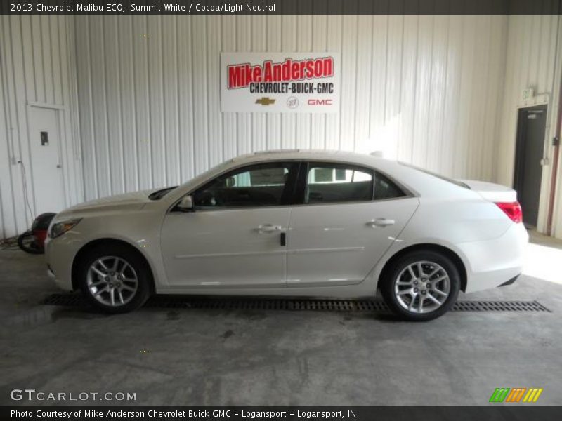 Summit White / Cocoa/Light Neutral 2013 Chevrolet Malibu ECO